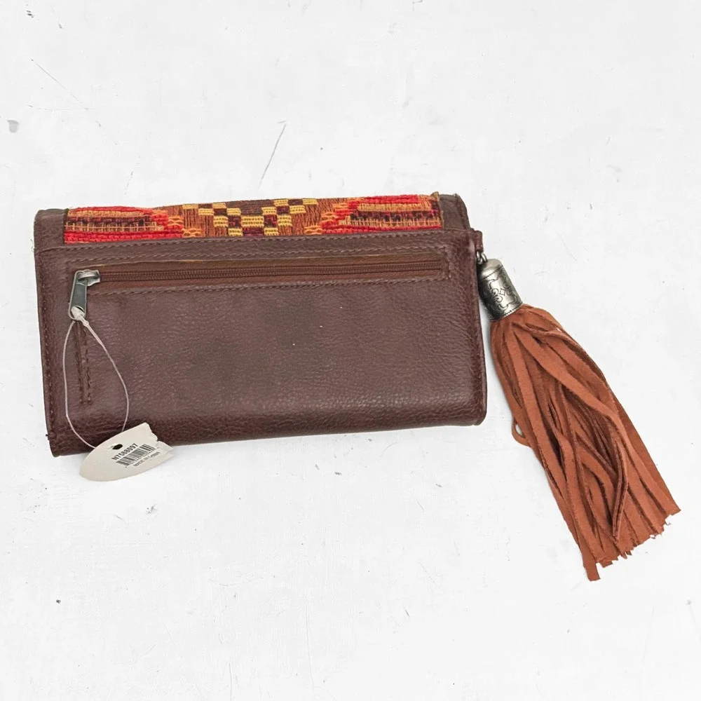 Blazin Roxx NEW Southwest Tapestry Studded‎ Tassel Tri-fold Wallet Boho